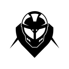 Futuristic viper helmet tactical logo vector for cyber warrior branding with white background
