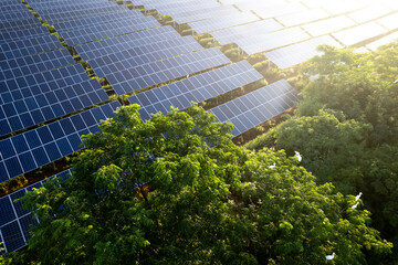 aerial view solar power station