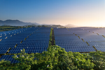 aerial view solar power station
