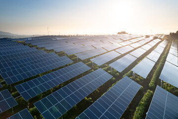 aerial view solar power station