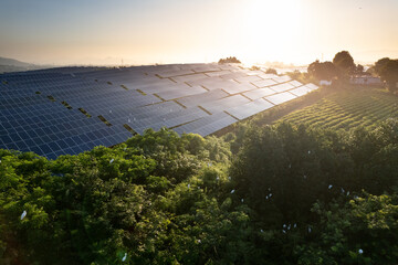 aerial view solar power station