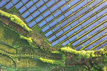 aerial view solar power station