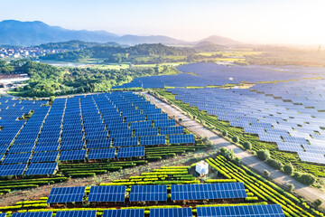 aerial view solar power station