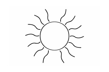Simple sun with wavy rays solar celestial