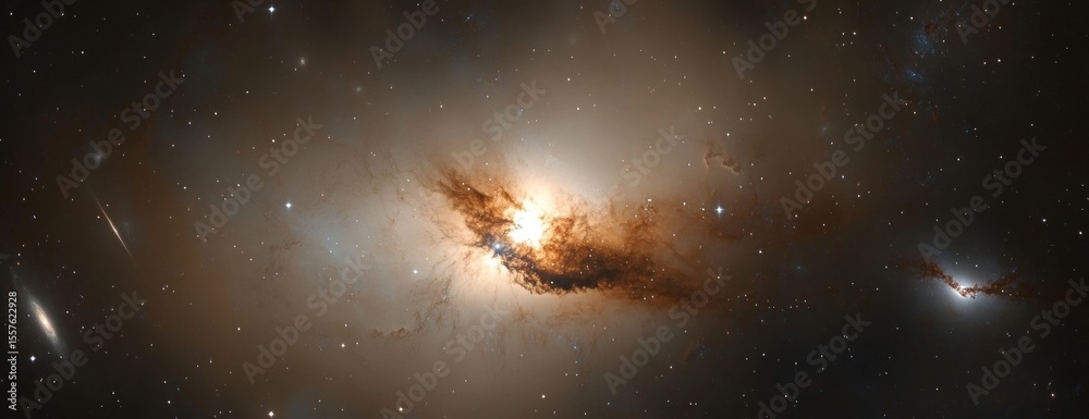Wall mural luminous spiral galaxy in deep space