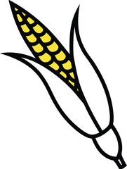 Vibrant Yellow Corn Cob Illustration A Detailed Drawing of Maize