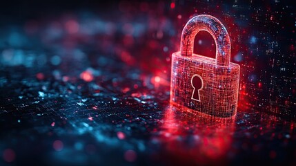 3D padlock icon floating over abstract background, symbol of internet safety, secure login, and data protection concept