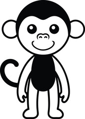 Adorable Cartoon Monkey Illustration Cute Primate Design