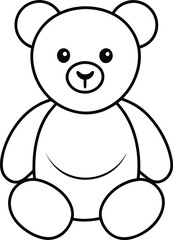 Fototapeta premium Adorable Teddy Bear Outline Simple Line Drawing for Coloring Pages