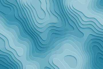 Obraz premium Abstract illustration of topographical layers in shades of blue, creating depth.