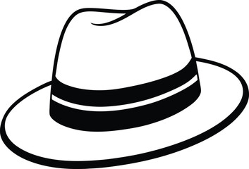 Classic Fedora Hat Stylish Headwear Design Illustration