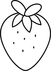 Delicious Strawberry Line Art Illustration of a Juicy Summer Fruit