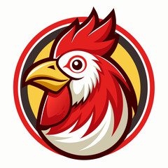 rooster illustration Vector icon isolated on white background