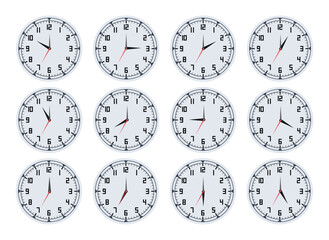 Analog Clock Faces Set - Modern Grey Timepiece Collection