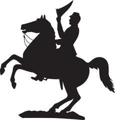 Lone Rider  The Stillness of Strength black and white silhouettes