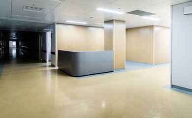 Hospital reception in modern office building