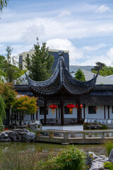 Traditional Chinese Pavilion in Serene Garden Setting