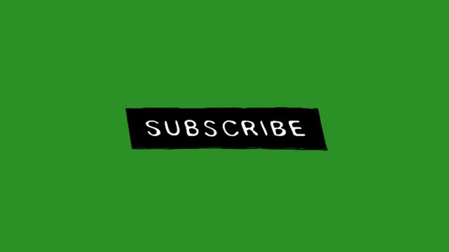 Subscribe button a green background green screen 