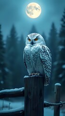 snowy owl in the snow
