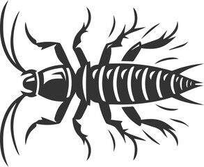Vector illustration of a insect black drawing