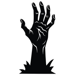 zombie hand rising  silhouette