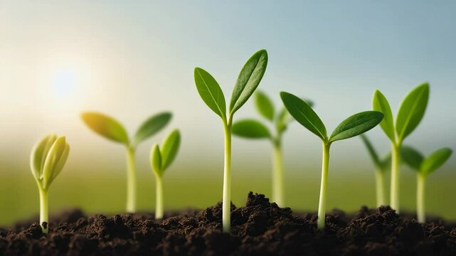 plant seed leaf growth soil growing nature life close up video motion