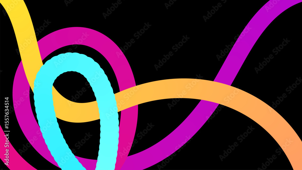 Poster set of vector graphic elements. abstract shapes with smooth wavy lines, bright colors and gradient t