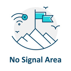 Lost GPS Signal Icon, No Location Area, GPS Trouble, Connection Fail Symbol, Signal Error Vector, Offline Navigation Icon