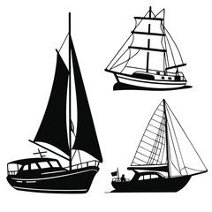 black-silhouette-vector-of-boats-and-ships--white-