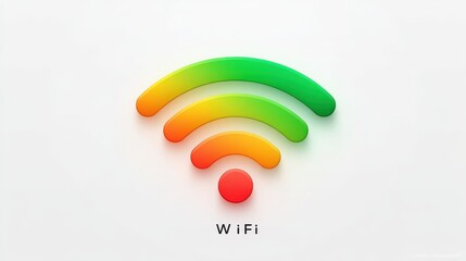 Fototapeta premium A colorful, stylized WiFi icon against a soft, white background