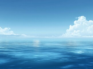 Obraz premium Peaceful Ocean Scene Under a Bright Blue Sky