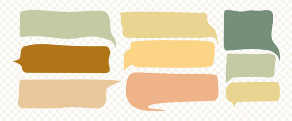 Liquid abstract speech bubbles. Hand drawn organic abstract frames. Empty text shapes.