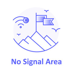 No Signal Area, GPS Error Icon, Signal Lost, Satellite Disconnect, Offline Map, Location Failure, GPS Warning, Navigation Error, No Coverage, Signal Problem Vector