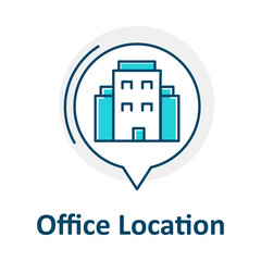 GPS Office Icon, Company Address Locator, Office Navigation Map, Work Location Symbol, Business Building Map, Location Pin Vector