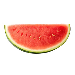 Juicy slice of watermelon with seeds isolated on transparent background