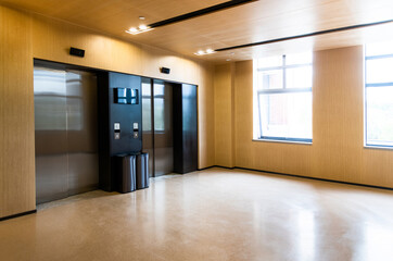 Elevators in modern hospital building