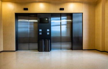 Elevators in modern hospital building