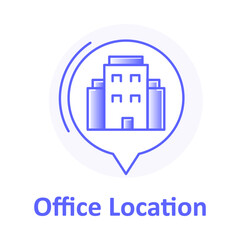 Office Location, GPS Pin, Business Address, Company Map, Location Marker, Workplace Icon, Office Map Pin, Navigation Office, Corporate Locator, GPS Office Vector