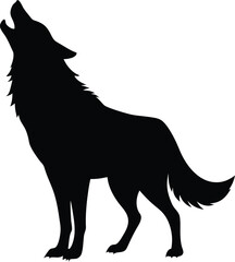 howling wolf silhouette wild animal forest nature spirit vector