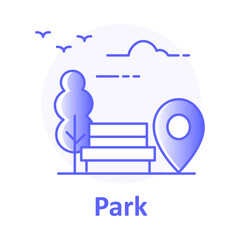 Park Map Icon, Outdoor Space Locator, City Garden Pin, Nature Area GPS, Park Guide Symbol Vector