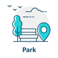 Park, Nature Location, Map Pin, Outdoor Area, Park Icon, Nature GPS, Green Space, City Park Map, Garden Location, Nature Map Vector