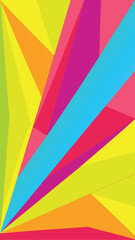 Obraz premium Geometric abstract composition with vibrant colors and layered triangular shapes