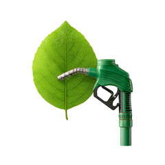 Green leaf and fuel pump biofuel concept