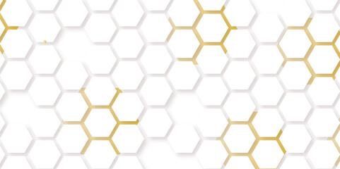Abstract seamless honeycomb hexagon background. Geometric texture white gray pattern design.

