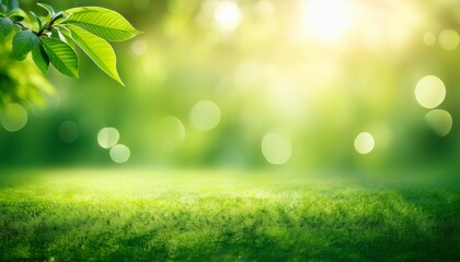 Obraz premium abstract green nature background with bokeh