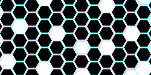 Dark Hexagon Background Geometric Seamless Tech Pattern Honeycomb Shapes Matte Surface Background Design.
