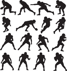 Quarterback Throwing Pass Silhouette

Touchdown Celebration Vector Design

Football Player in Action Silhouette

Helmet and Ball American Football Art

Team Huddle on Field Silhouette Scene