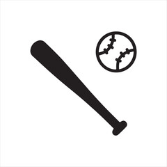 Monochrome Baseball Bat and Ball Illustration A Simple Yet Striking Image Perfect for Sports Themes and Designs