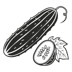 vector illustration of  cucumber