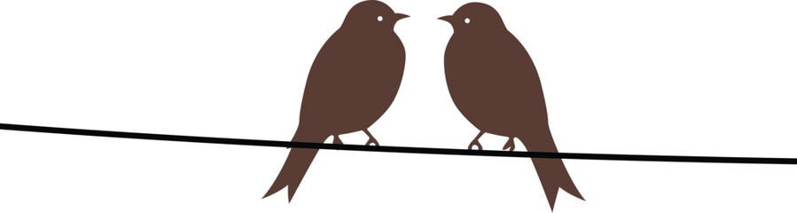 A couple of birds in a romantic minimalist vector. 